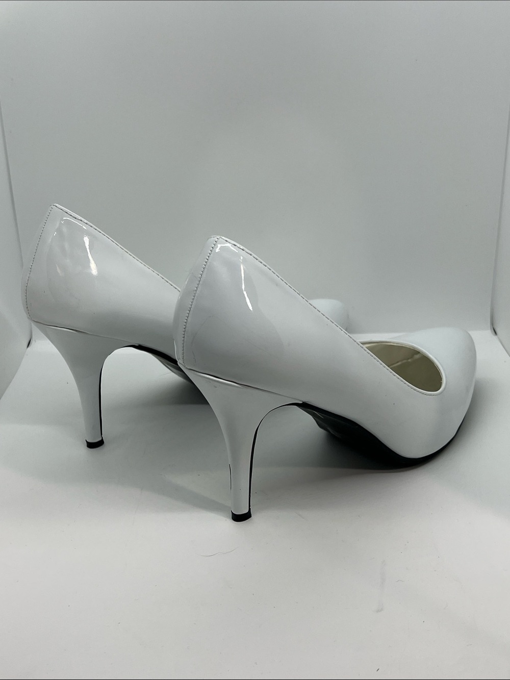 Sexy White High Heeled Pumps By Ellie. Size 13 With A 4” Heel. - Picture 5 of 9